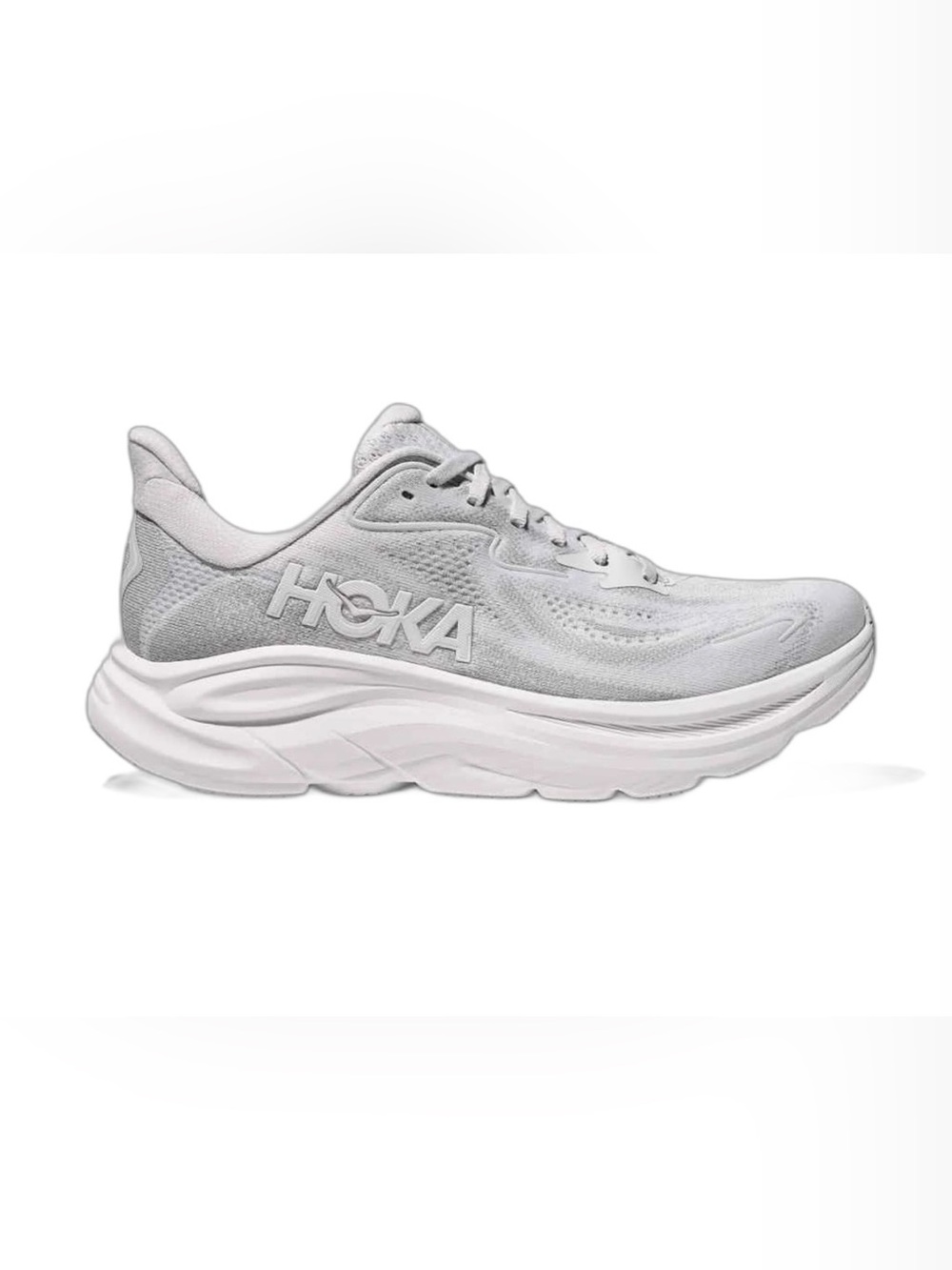 Hoka Clifton 10 Women's Lightweight White Lace-Up Running Shoe